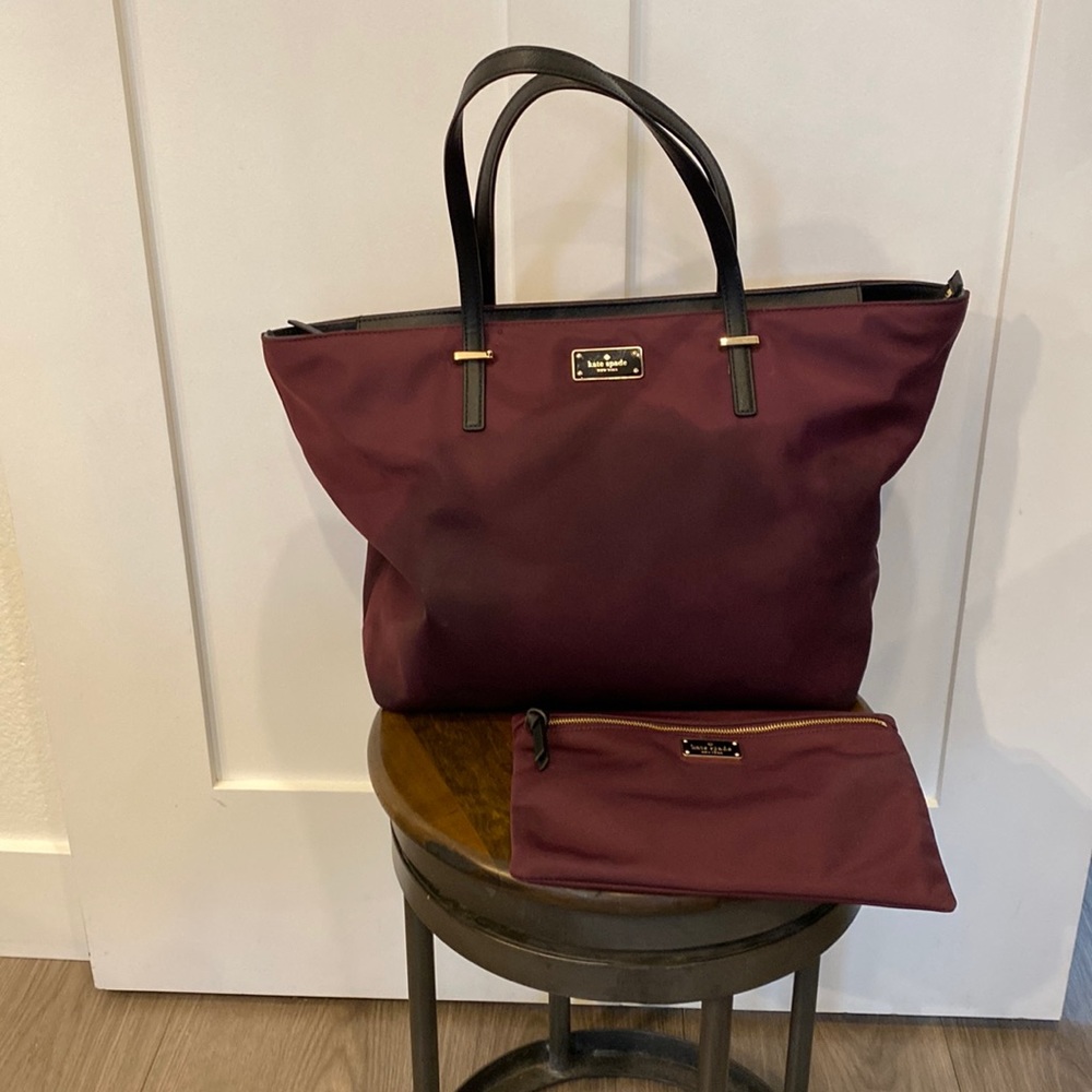 Kate Spade Margareta Plum Tote & Makeup Case